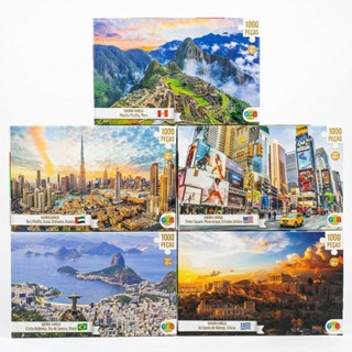 Quebra Cabeças Vários Países 1000 Peças 72x52cm em Oferta na Shopee