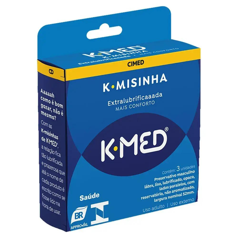 Preservativo Masculino K-Misinha Extra Lubrificada 3 Unidades K-Med