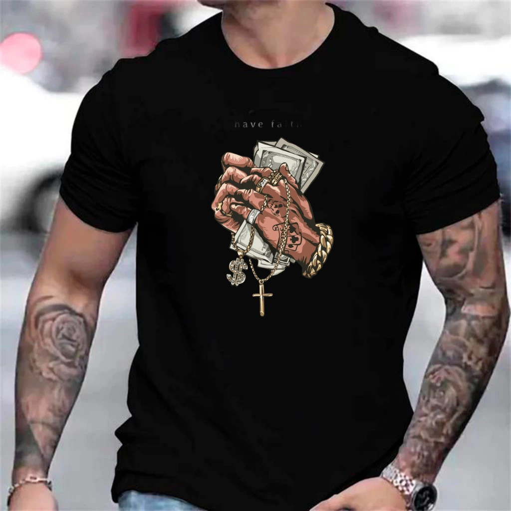 Camiseta Masculina Estilosa  Básica Camisa Estampada Estilosa Unissex Estilo Urbano