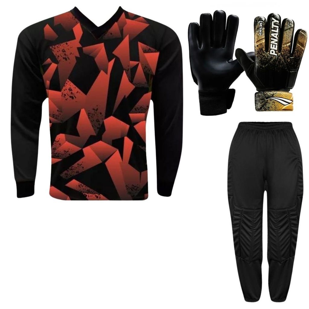 Kit Goleiro Adulto Camisa Lazio Kanga + Calça TRB + Luva Penalty