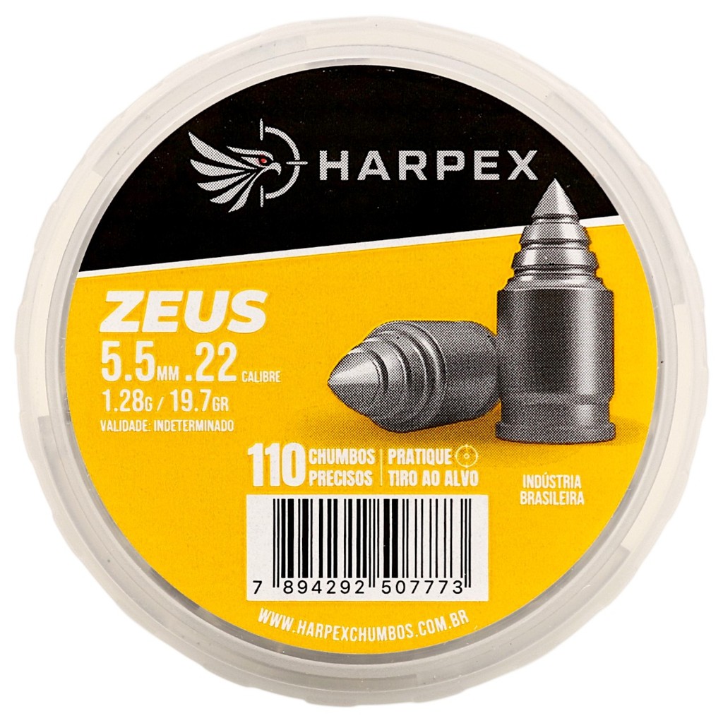 Chumbinho Harpex Zeus Alta Penetração 5.5mm (.22) - 110un