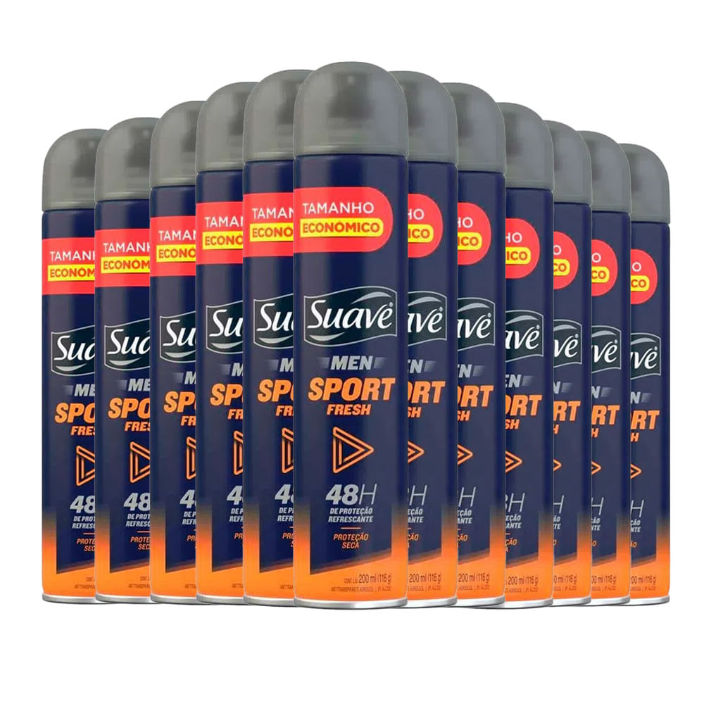 Kit Desodorante Aerosol Suave Men Sport Fresh 200ml - 12 Unidades em Oferta na Shopee