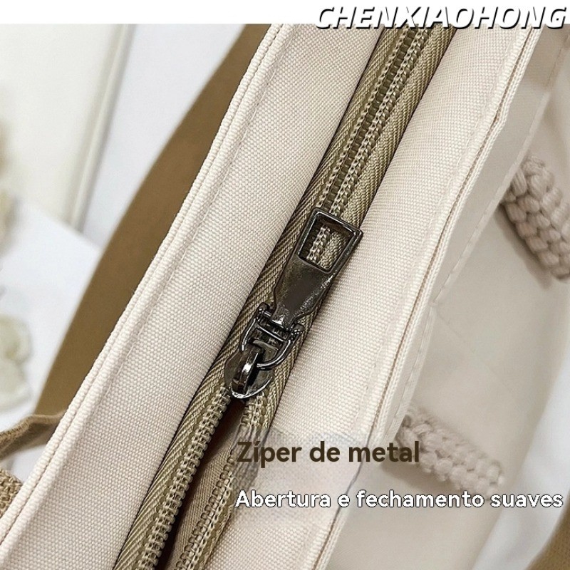 CHENXIAOHONG Bolsa tote feminina de lona com grande capacidade, bolsa de ombro elegante e sofisticada. — imagem 2 de 2
