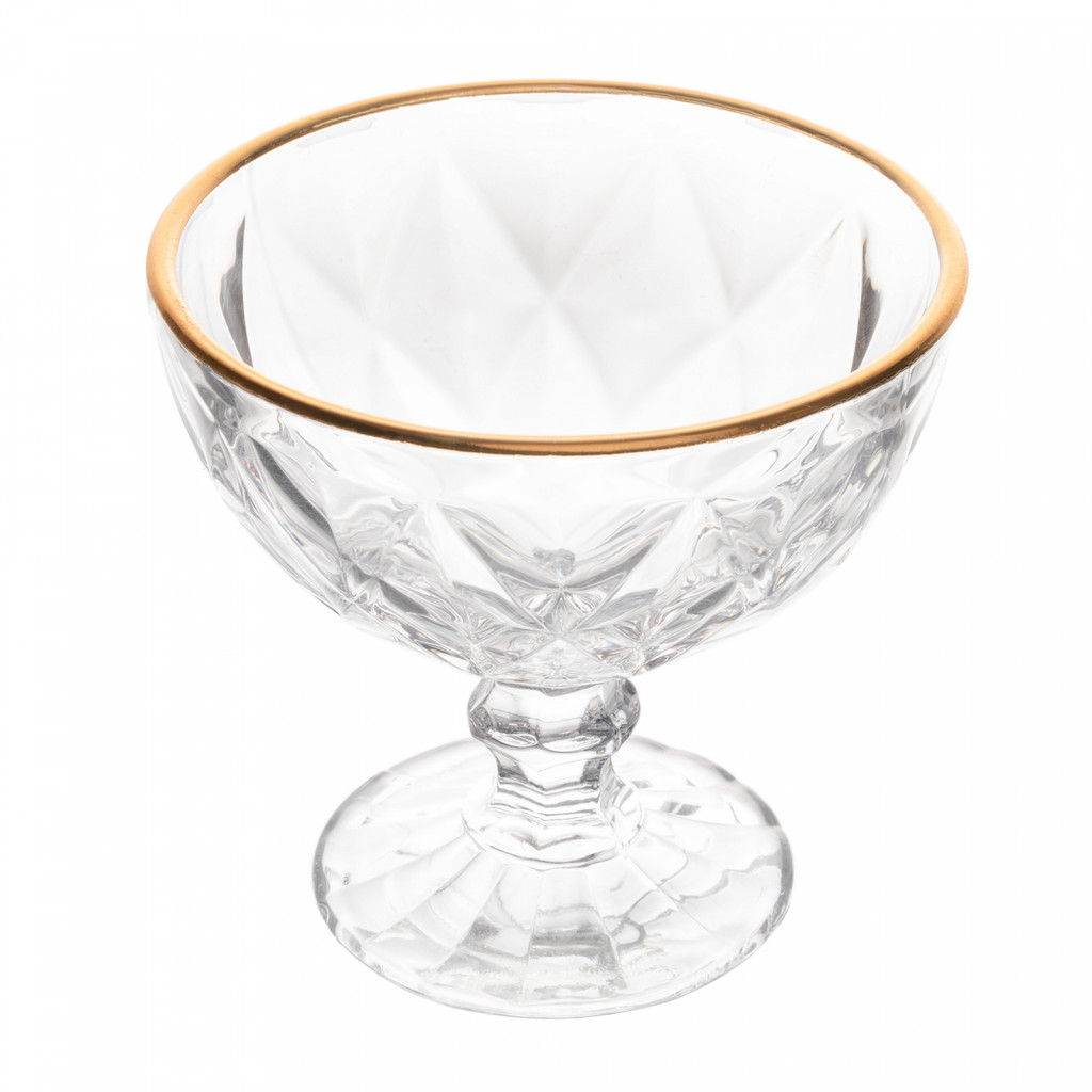 1 Taça de Vidro para Sobremesa Fio de Ouro Diamond Lyor 250ml em Oferta na Shopee