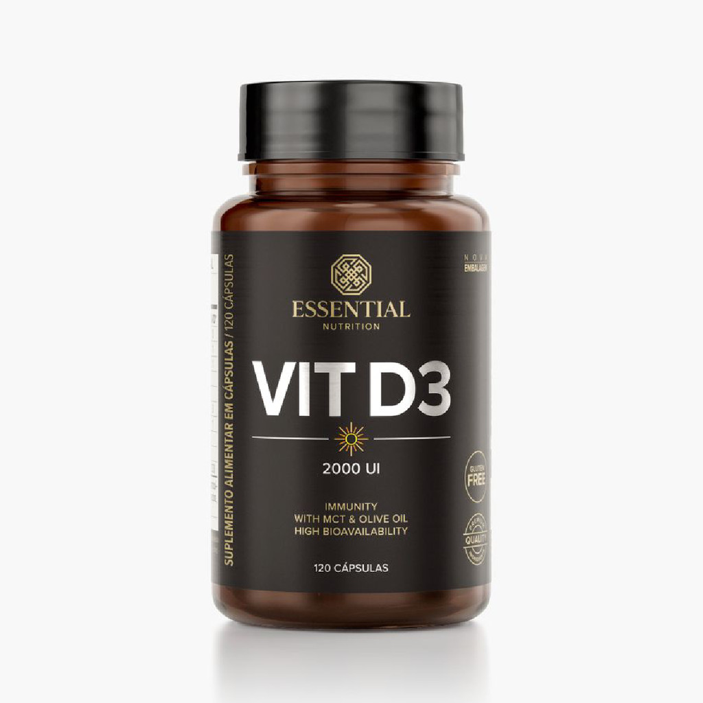 Vitamina Vit D3 2000UI 120 Cáps - Essential Nutrition em Oferta na Shopee