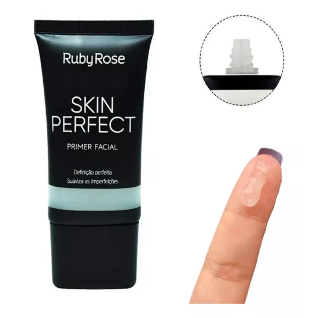Primer Facial Skin Perfect | Siliconado, Minimiza Poros, Prolonga Maquiagem, HB8086 - Ruby Rose