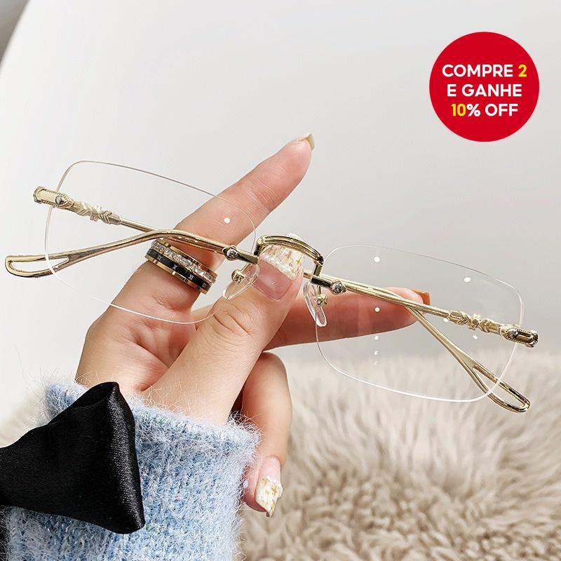 Óculos Antiluz Azul Sem Armação Leve em Metal para Mulheres Homens em Oferta na Shopee