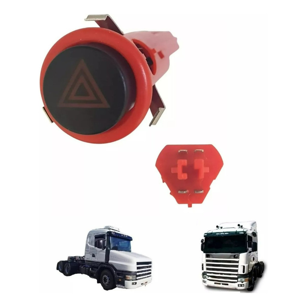 Botão Interruptor Pisca Alerta Scania Série 4 (124) -1327015