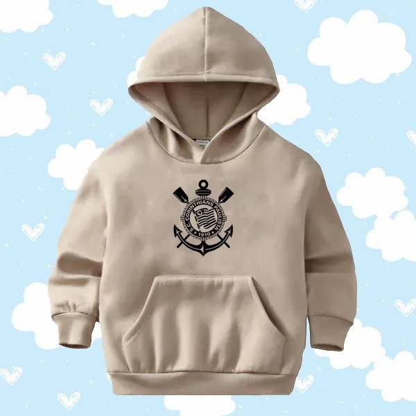 Moletom Infantil Casaco Blusa De Frio Canguru Corinthians Paulista Timão Masculino Feminino