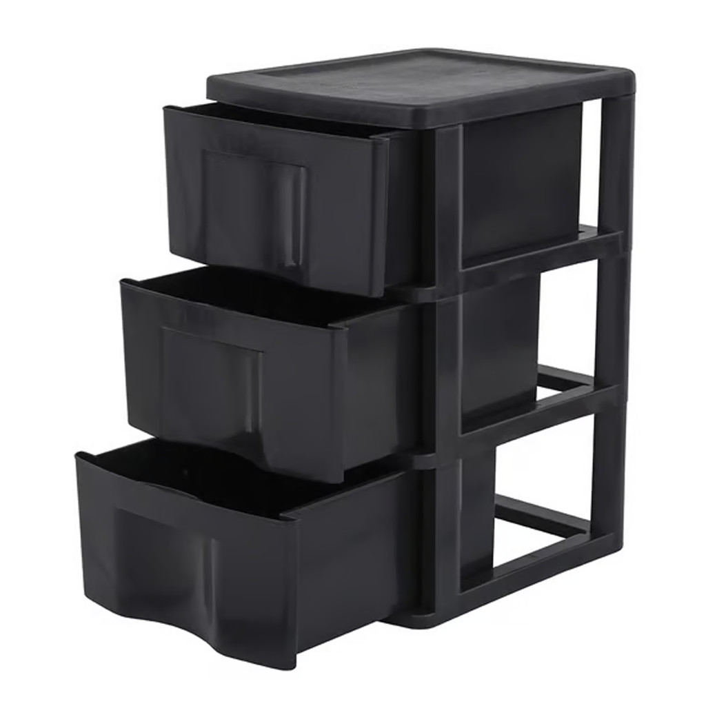 Gavetereiro Organizador Simples Classic Preto Com Três Gavetas GV14P São Bernardo em Oferta na Shopee