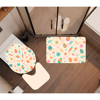 Tapete de Banheiro Páscoa Kit 3 Peças – Antiderrapante, Decorativo e Confortável (JOB P106) em Oferta na Shopee