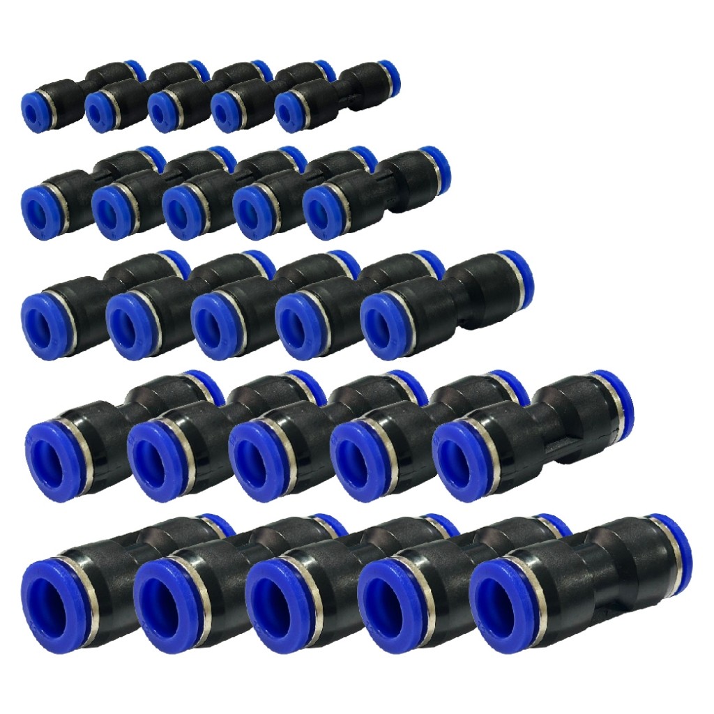 Kit 25 União Reta Emenda Pu 4, 6, 8, 10, 12mm 05 Peças De Cada em Oferta na Shopee