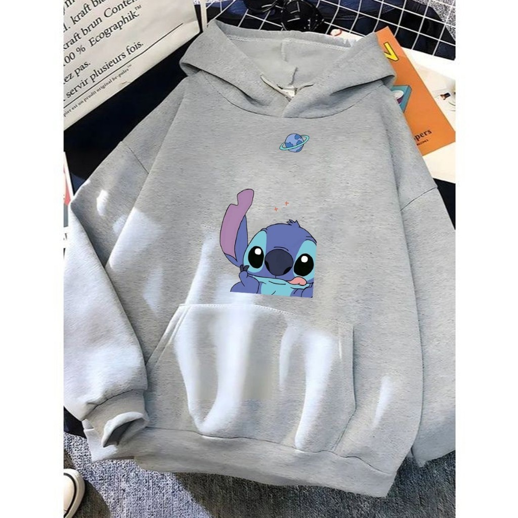 Moletom Canguru Unissex Lilo Stitch Planetinha Agasalho Casaco Blusa De Frio Blusão Capote Flanelado