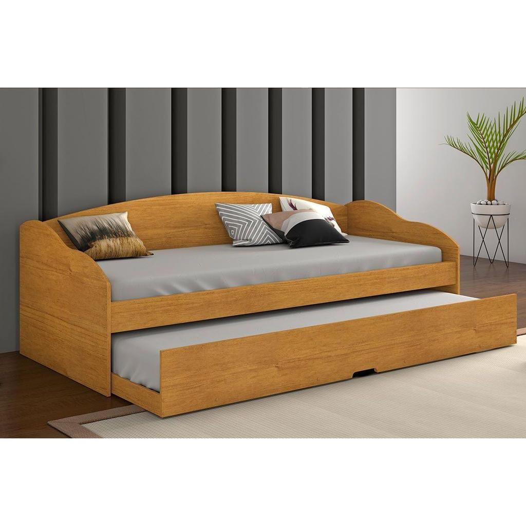 Sofá Cama Solteiro Funny III c/ Auxiliar Cinamomo - Conquista em Oferta na Shopee