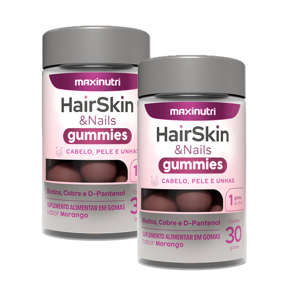 Kit 2 HairSkin Gummies 30 Gomas Maxinutri