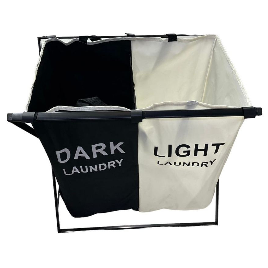 Cesto De Roupa Organizador Separador Escuras/Claras 2 Divisões Dobrável Armazenamento em Oferta na Shopee