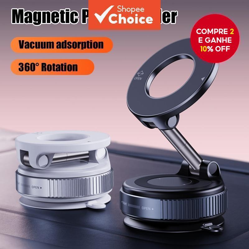 Suporte Magnético De Telefone Para Carro Com Sucção A Vácuo 360 ° Preguiçoso Dobrável Giratório
