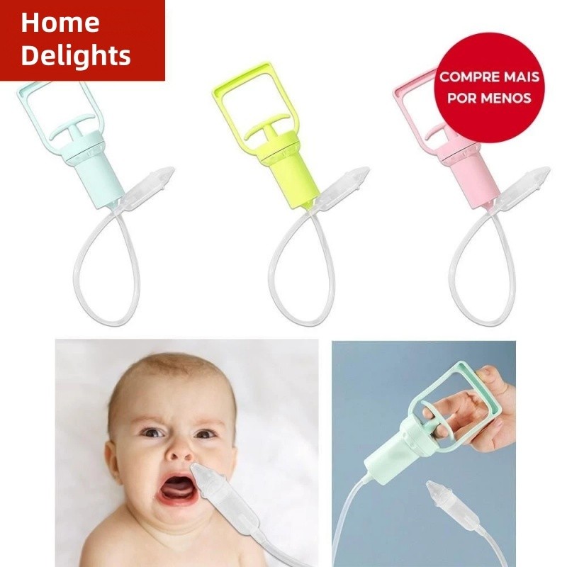 Aspirador Nasal de Sucção para Bebê Recém-Nascido | Silicone Seguro, Fácil Limpar, Sem Dor