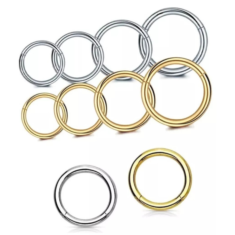 Argola Click em Titânio para Piercing – Septo, Hélix, Daith e Cartilagem 6–10mm em Oferta na Shopee