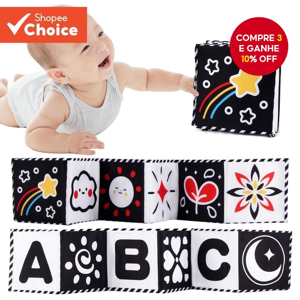 Livro De Pano Macio Para Bebês , Alto Contraste , Preto E Branco , Sensorial , Tempo De Barriga , Brinquedos Presente De