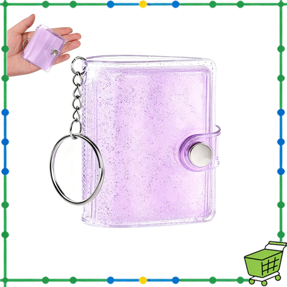 7cm Mini álbum de fotos chaveiro bolso inserção álbum de fotos pasta álbum de fotos roxo