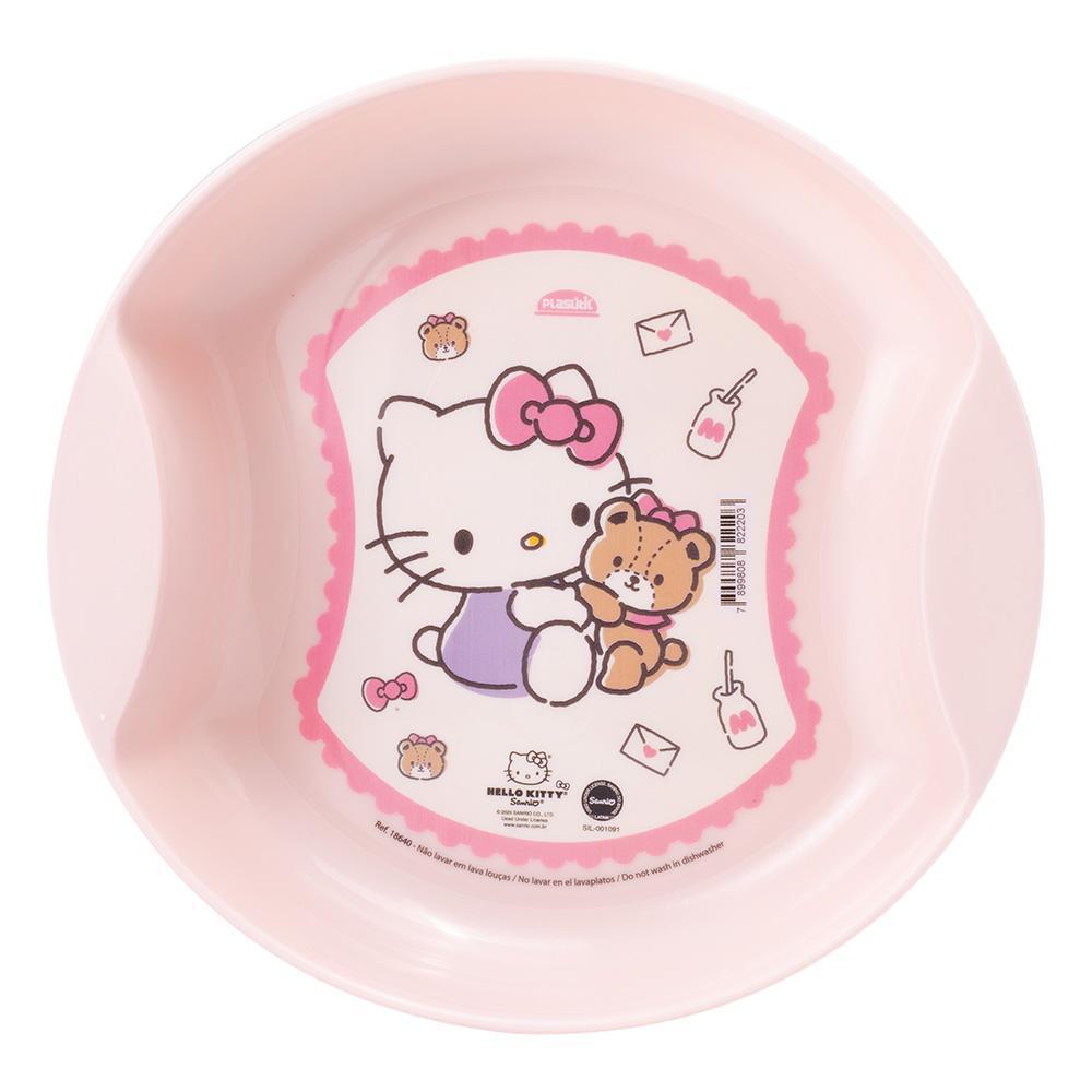 Prato Fundo Hello Kitty Alimentação Infantil Plasútil em Oferta na Shopee