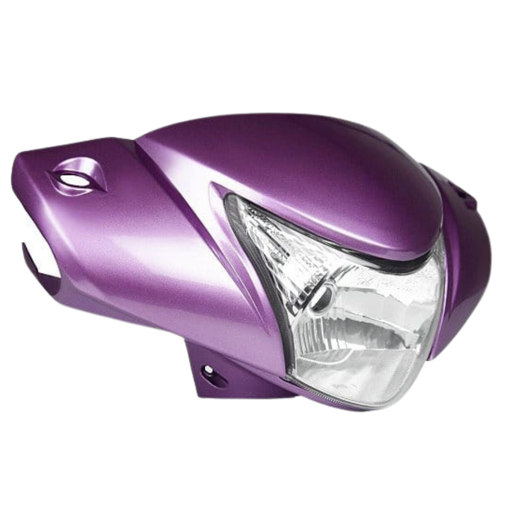 Kit Carenagem do Farol Preto + Farol Bloco Optico Biz 125 Ks/ Es 2012 a 2013 Rosa