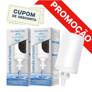 Kit 2 Vela Carvão Ativado Alcalina, Prata Coloidal Compatível em Todos Filtro De Barro em Oferta na Shopee