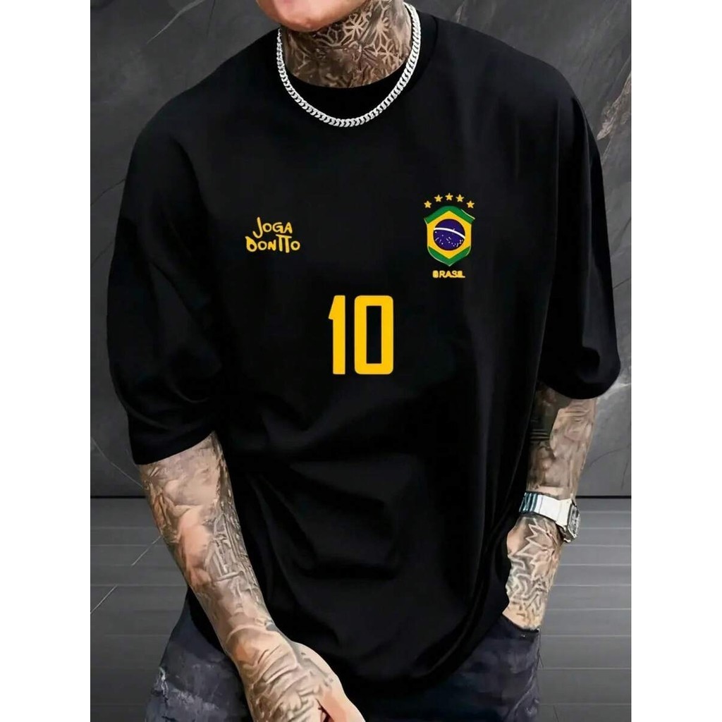 Camiseta Masculina Copa do Mundo Jogador joga Bonito Lançamento 100% algodão Unissex Plus Size Premium - Onlyone em Oferta na Shopee