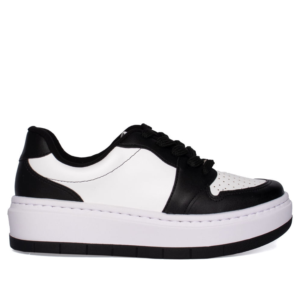 Tênis Feminino Vizzano Casual Recortes Branco/Preto em Oferta na Shopee