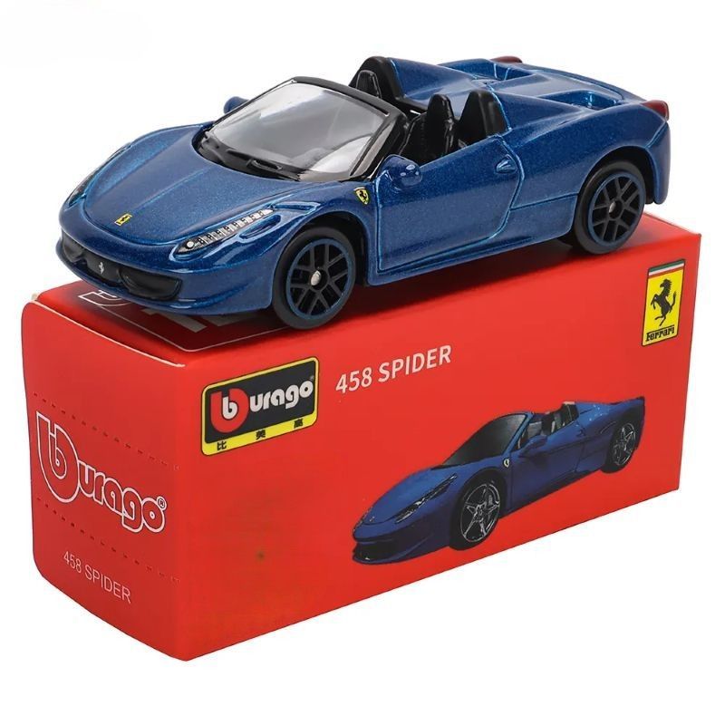 Miniatura 1:64 Carro Ferrari 458 Spider Azul Bburago