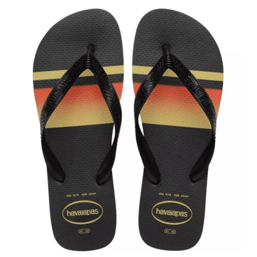 Chinelo Masculino Havaianas Top Basic Preto/Laranja