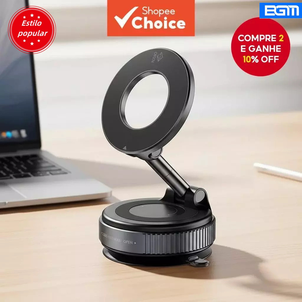 BGM-K1007 Suporte Magnético Pesado de Liga de Alumínio para Vácuo, Suporte para Celular para Carro iPad em Oferta na Shopee