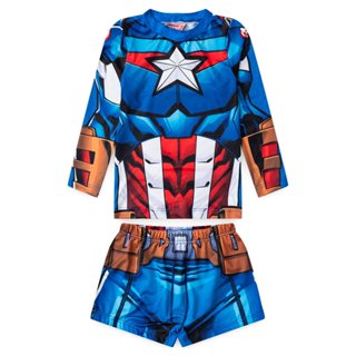 Conjunto Infantil Masculino Praia Capitão América em Oferta na Shopee