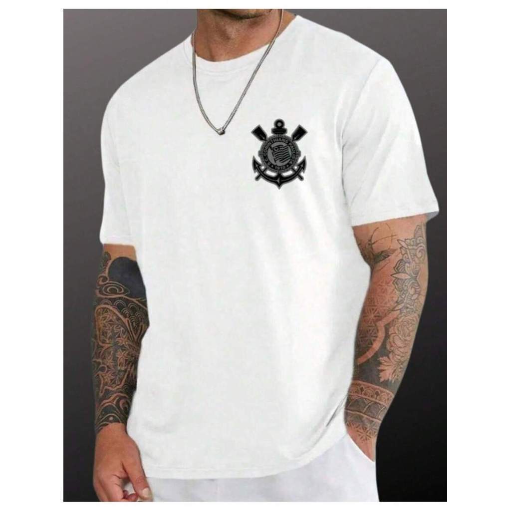 Camiseta Unissex Timão Manga Curta Moda Esportiva T-Shirt Corinthians Oferta em Oferta na Shopee