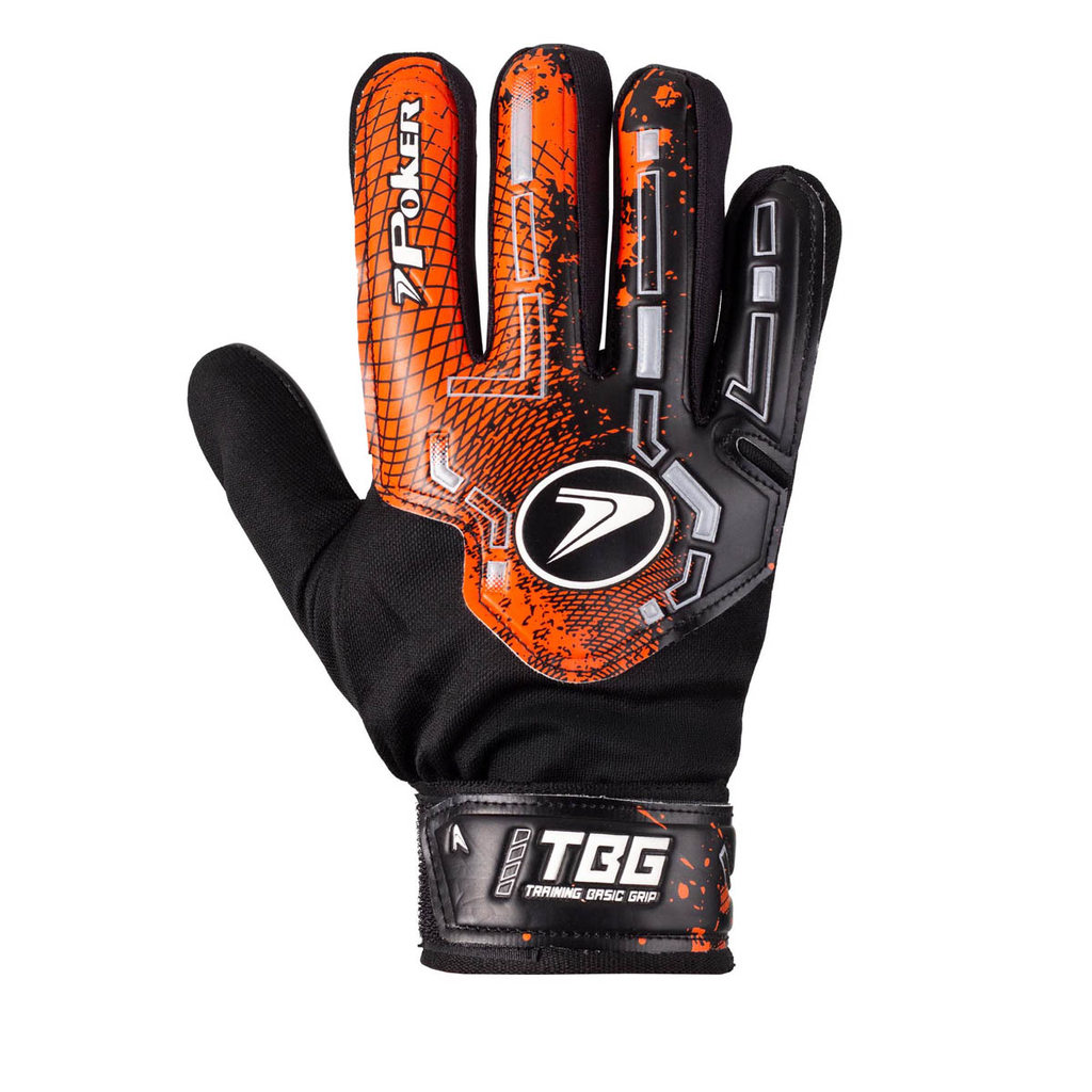 Luva de Goleiro Poker Campo Training Basic Adulto Laranja e Preto - Masculino