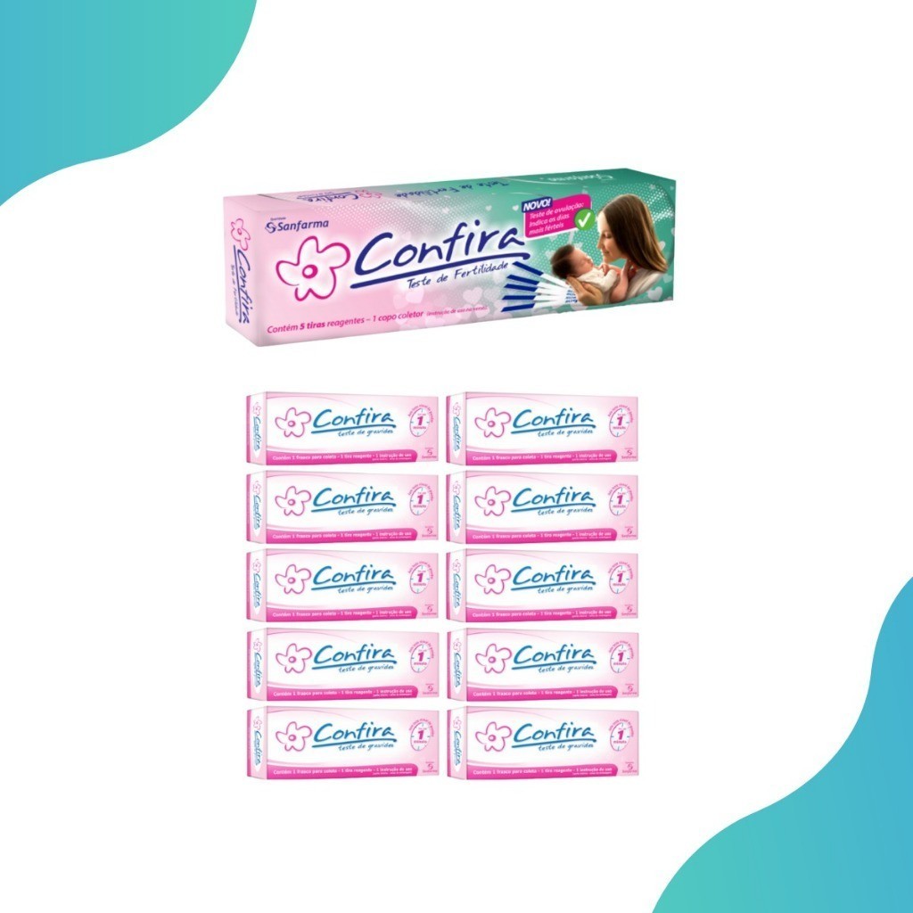 Kit 10 Testes de gravidez + 5 tiras teste de fertilidade ovulação