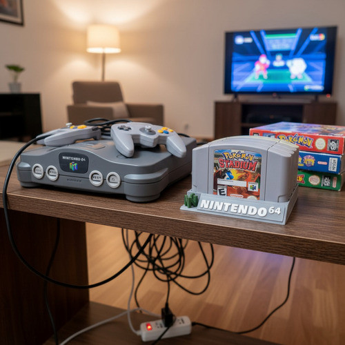 Suporte Organizador Para 5 Jogos Compativel Com Nintendo 64 Cinza — imagem 2 de 2