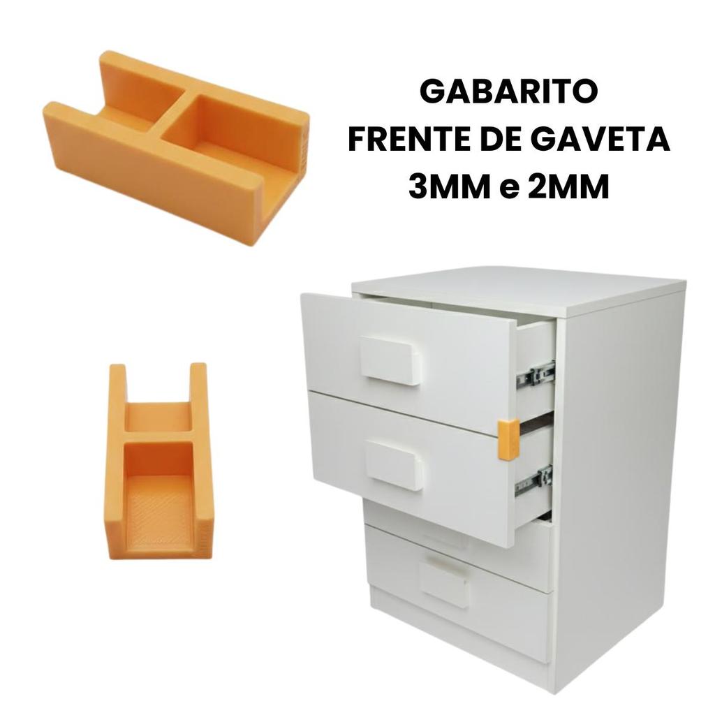 Kit 2un Gabarito Instalação Para Frente De Gaveta 3MM MDF 15MM