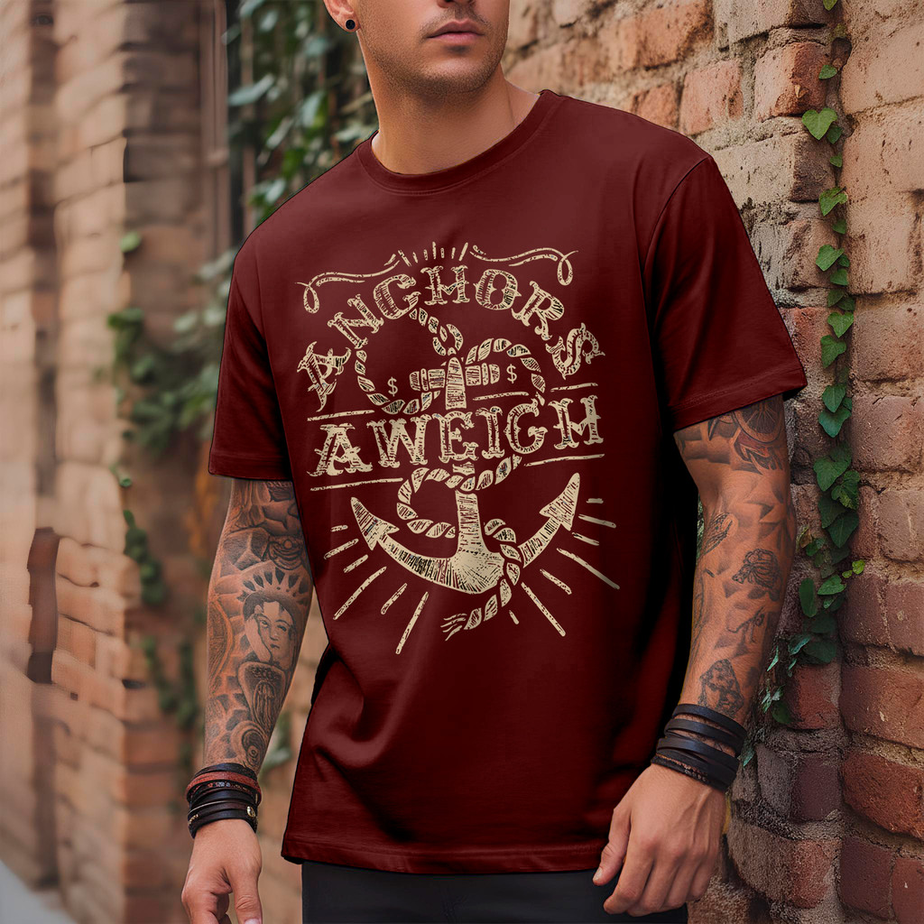 Camiseta Âncora - Camiseta Masculina Premium - Estilo Náutico - Camiseta Vintage - Camiseta Streetwear Masculina