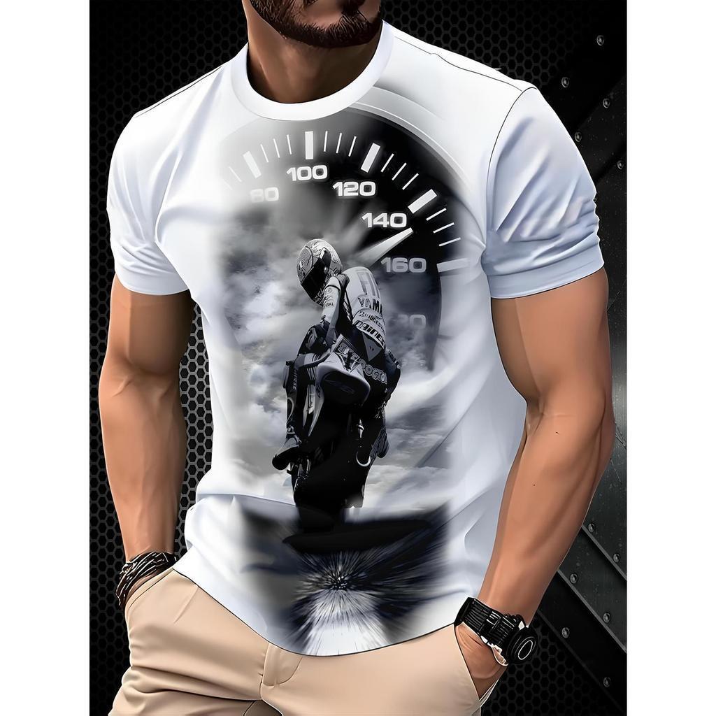 Camiseta Allseason Apparel Masculina com Estampa de Piloto de Motociclismo Vintage & Espeed?metro - 95% Poliéster, 5% Sp