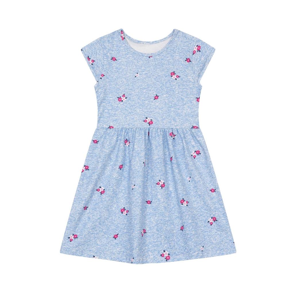 Vestido infantil menina de flores Brandili-AZUL CLARO