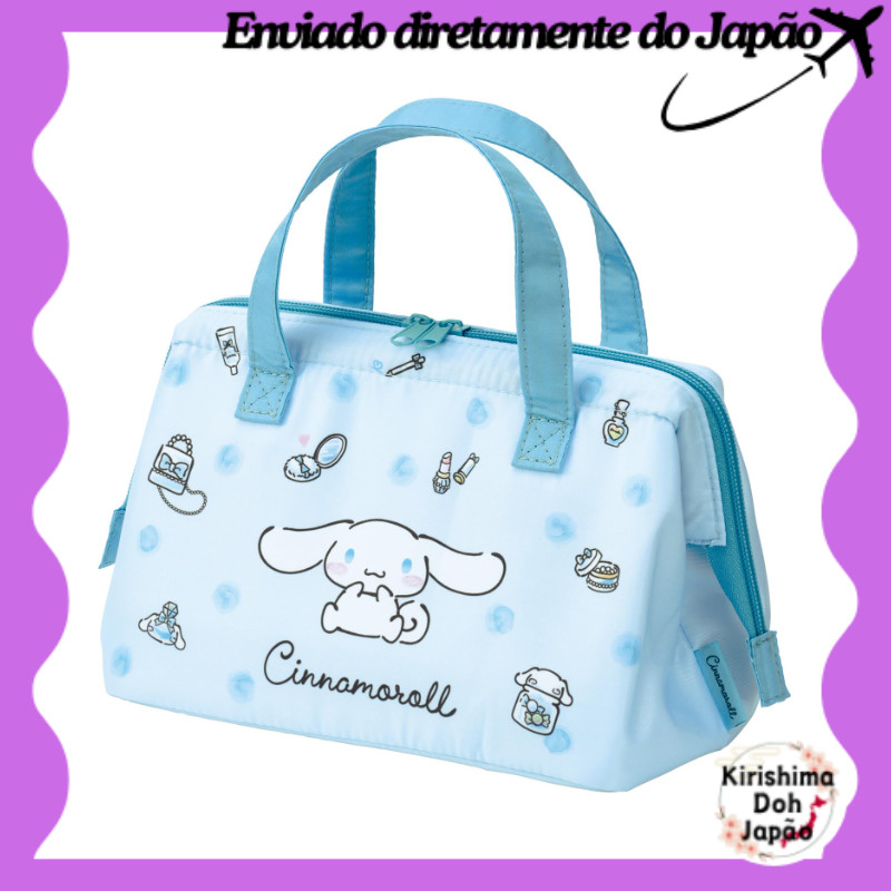 Skater Bolsa térmica tipo coin purse para almoço, feminino, Sanrio Cinnamoroll, aquarela cosméticos KGA1-A ［Enviado