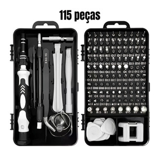 Jogo Chaves De Fenda Precisão Com 115 peças 1 Kit Ferramentas P/ Manutenção Celular Noteb…