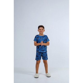 Pijama kids Manga Curta Personagens Batman Azul em Oferta na Shopee
