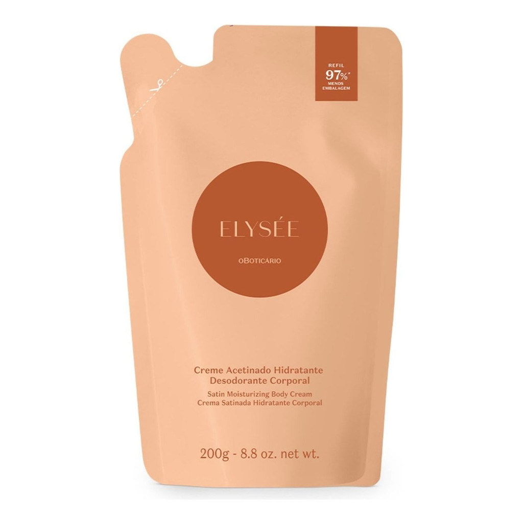 Refil Creme Hidratante Corporal Acetinado Elysee 200g Jasmim