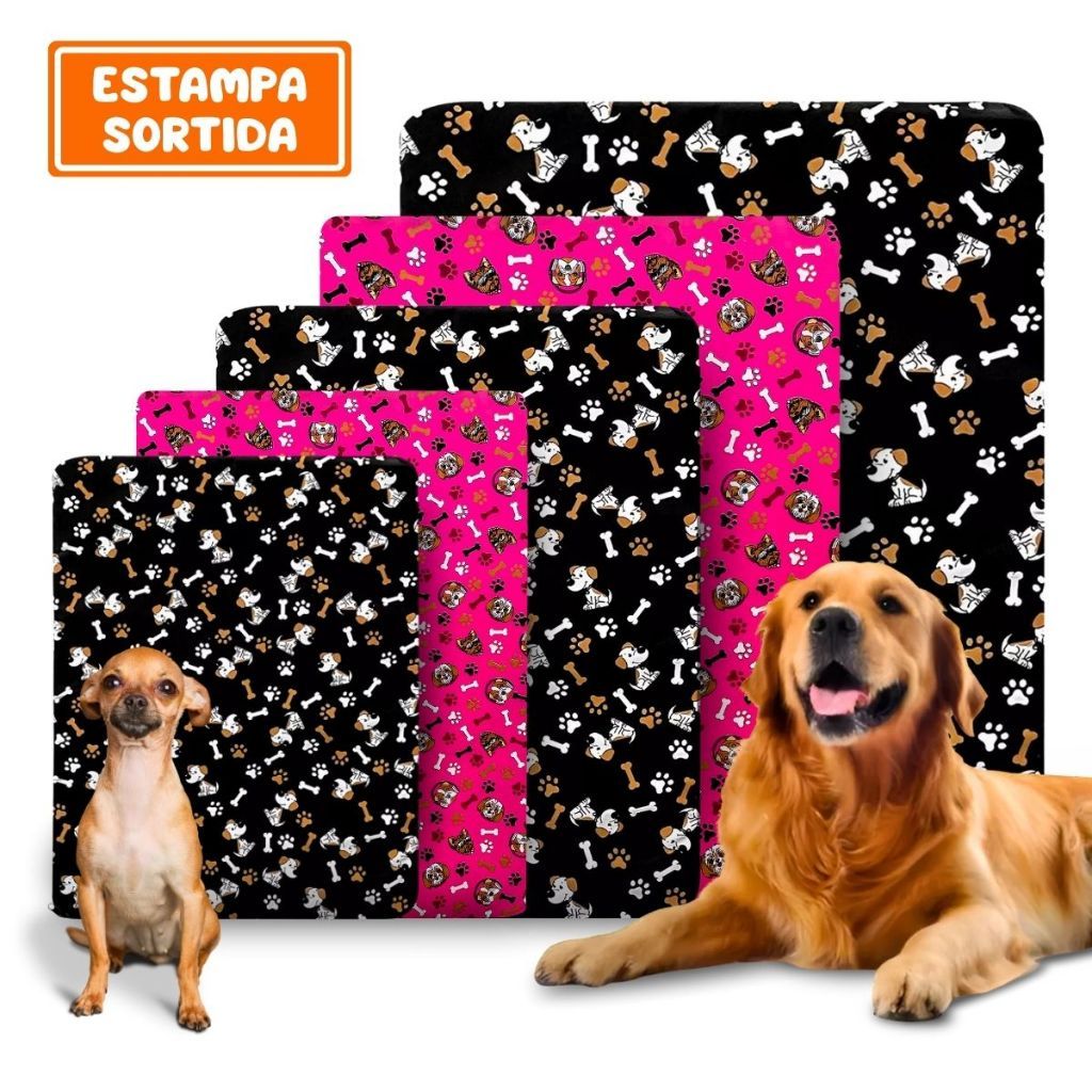 Colchonete Colchão Caminha Para Cachorro Vários Tamanhos Com Zíper Estampa Sortida em Oferta na Shopee