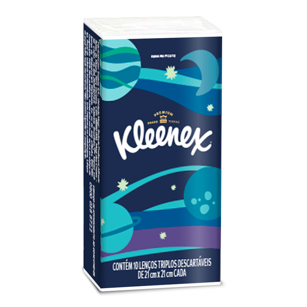 Lenço de Papel de Bolso Kleenex Premium Embalagem Sortida 1 Unidade com 10 Lenços