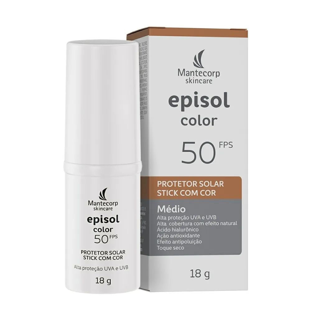Protetor Solar Episol Color FPS 50 Stick Cor Médio 18g