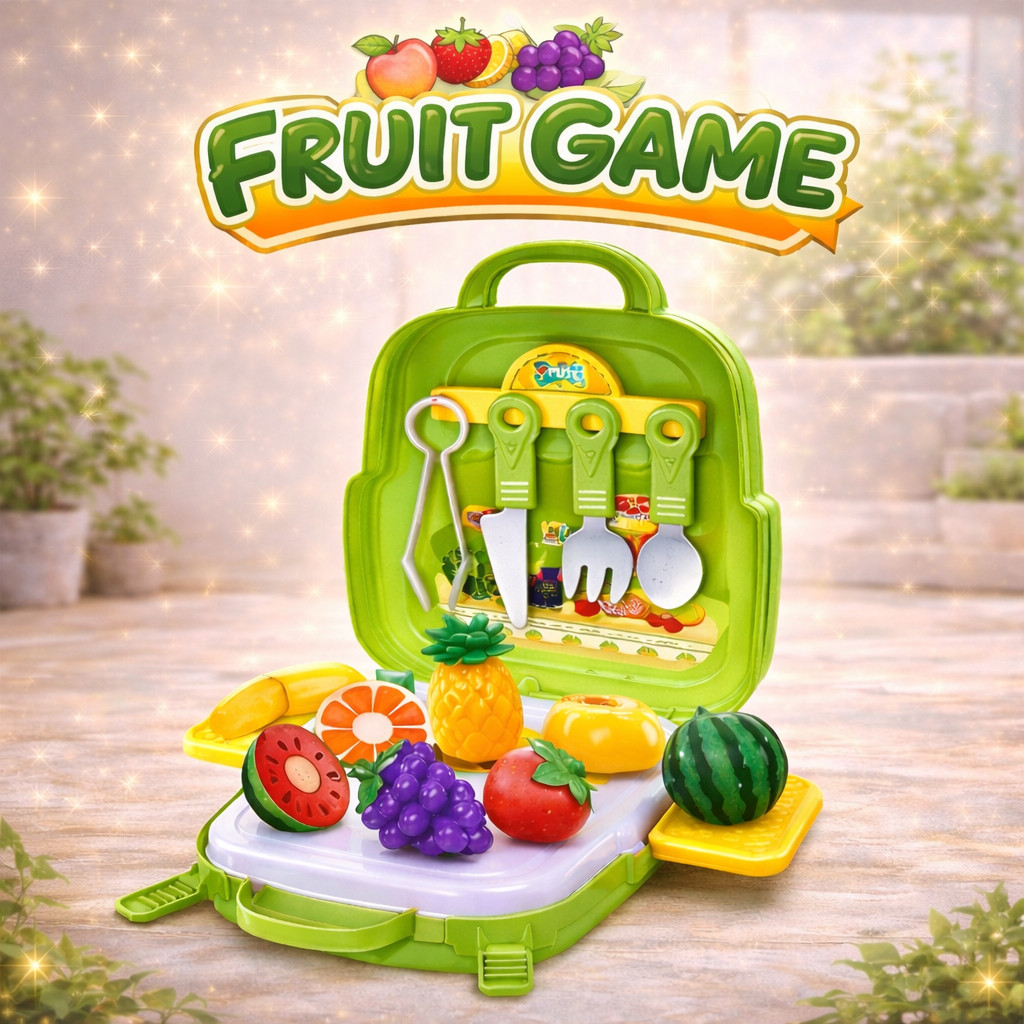Maleta De Frutas Infantil 3 Em 1 Didática Educativa Fruit Game Brinquedo Pedagógico Para Montar